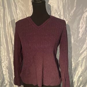 Women's Purple V-Neck Sweater